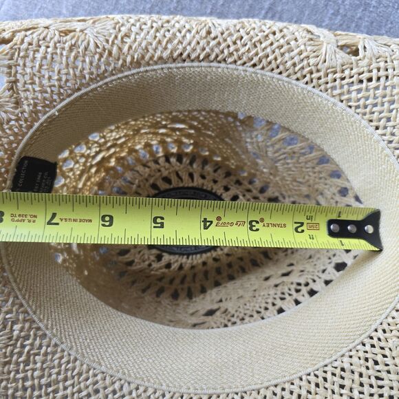 Raffia Straw Cowboy Hat Leon Leather Co Hat Desperado Collection Teal Beaded OS - Picture 9 of 10